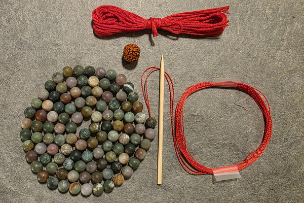 Nurturing and Empowerment Mala Kit -  Indian Agate Bloodstone (Matte)
