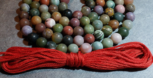 Nurturing and Empowerment Mala Kit -  Indian Agate Bloodstone (Matte)
