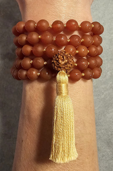 Sacral Chakra Mala - Carnelian (Matte Mantra Beads)