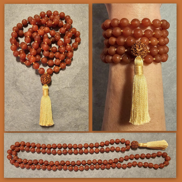 Sacral Chakra Mala - Carnelian (Matte Mantra Beads)