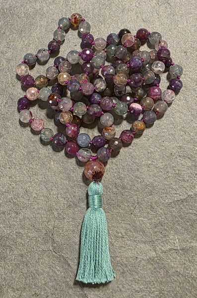 Self Confidence Mala - Cracked Agate (Faceted)