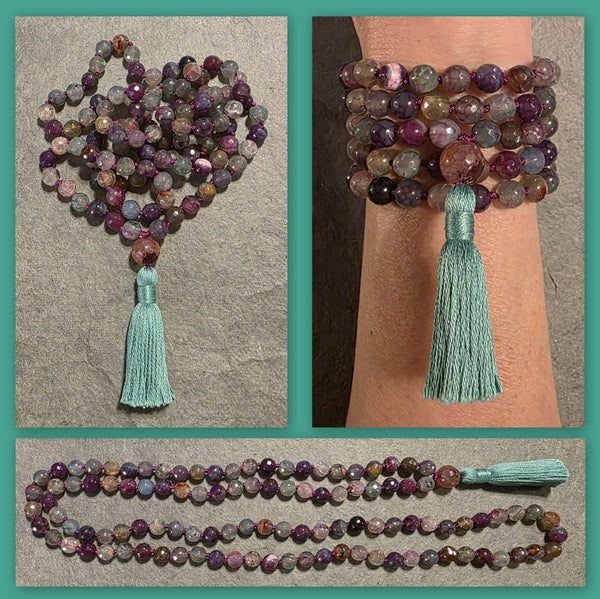 Self Confidence Mala - Cracked Agate (Faceted)