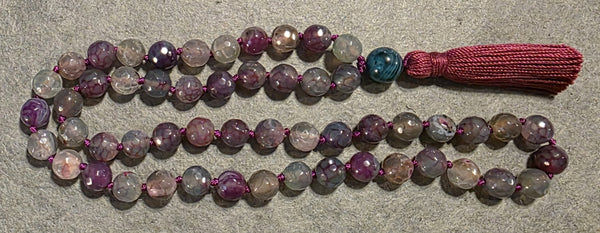 Self Confidence "Child's" Mala - Cracked Agate (Faceted)