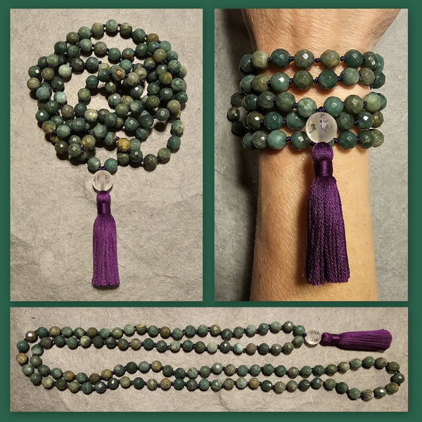 Expanding Mala - Dragon Blood Jasper (Australian)