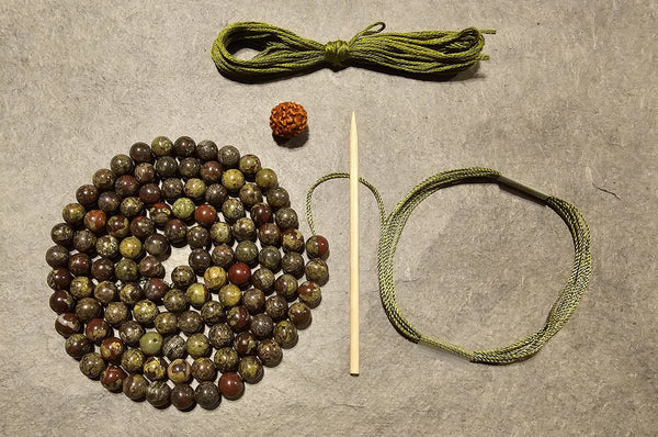 Expanding Mala Kit - Dragon Blood Jasper (Dark)