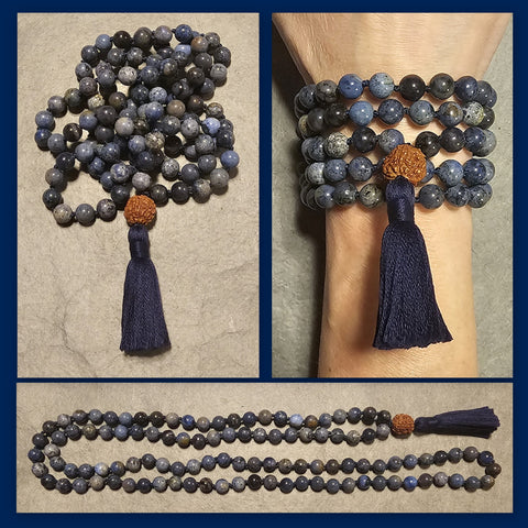 Ease and Grace Mala - Dumortierite