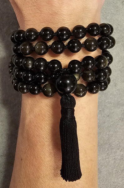 Protection Mala - Gold Sheen Obsidian