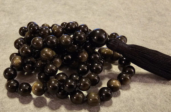 Protection Mala - Gold Sheen Obsidian