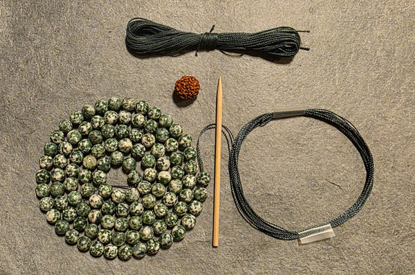Nurturing Mala - Green Spot Agate