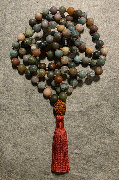 Nurturing and Empowerment Mala -  Indian Agate (Matte)