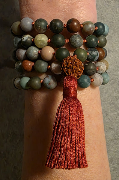 Nurturing and Empowerment Mala -  Indian Agate (Matte)