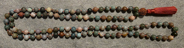 Nurturing and Empowerment Mala -  Indian Agate (Matte)