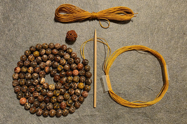 Spiritual Discovery Mala - Leopard Skin Jasper