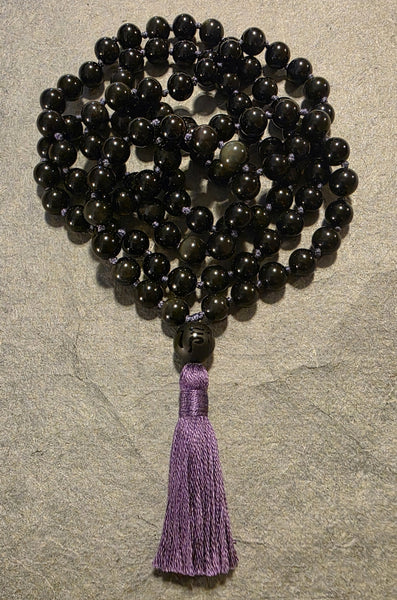 Protection Mala - Rainbow Obsidian