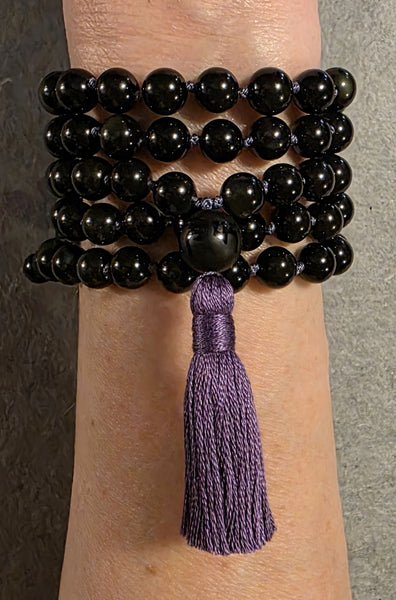 Protection Mala - Rainbow Obsidian