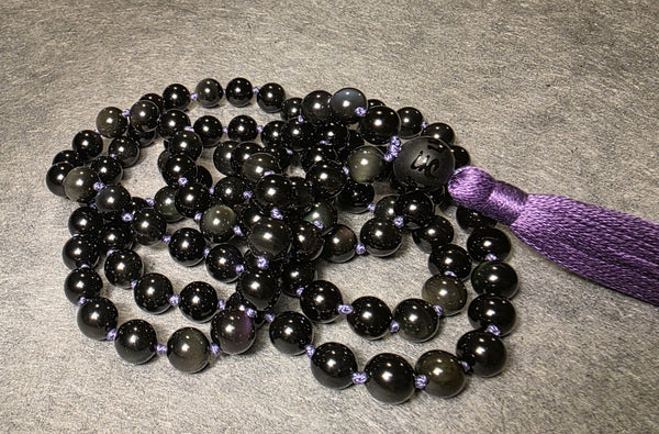 Protection Mala - Rainbow Obsidian
