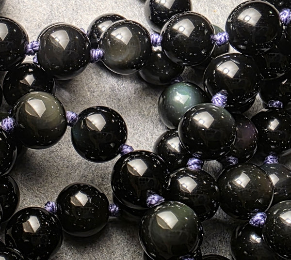 Protection Mala - Rainbow Obsidian