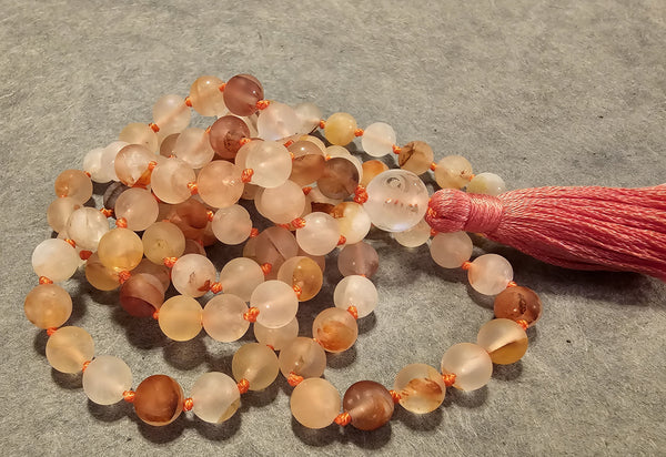 Balancing Mala - Red Hematoid Quartz (matte)