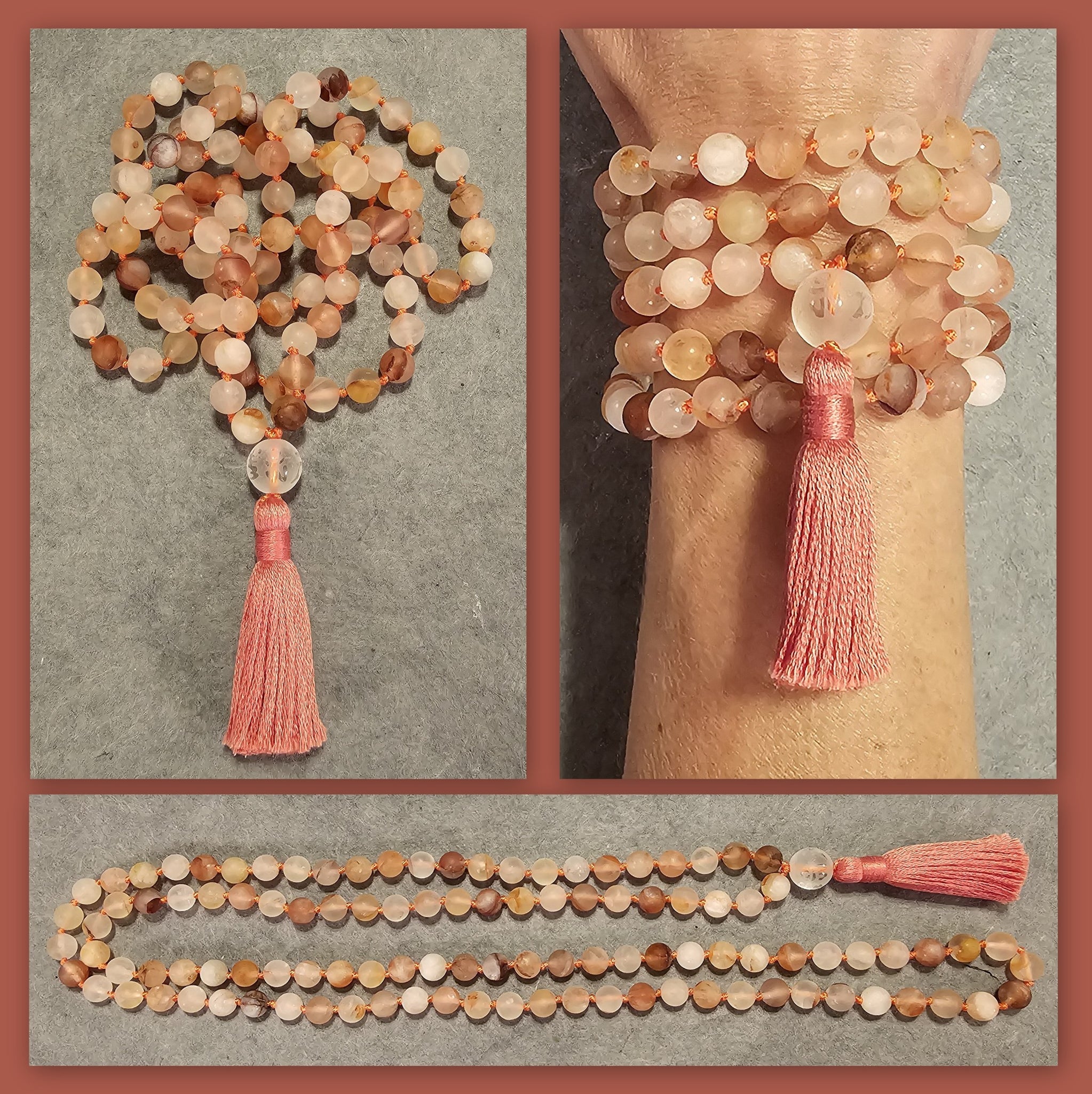 Balancing Mala - Red Hematoid Quartz (matte)