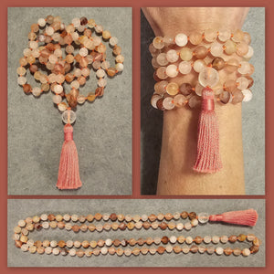 Balancing Mala - Red Hematoid Quartz (matte)