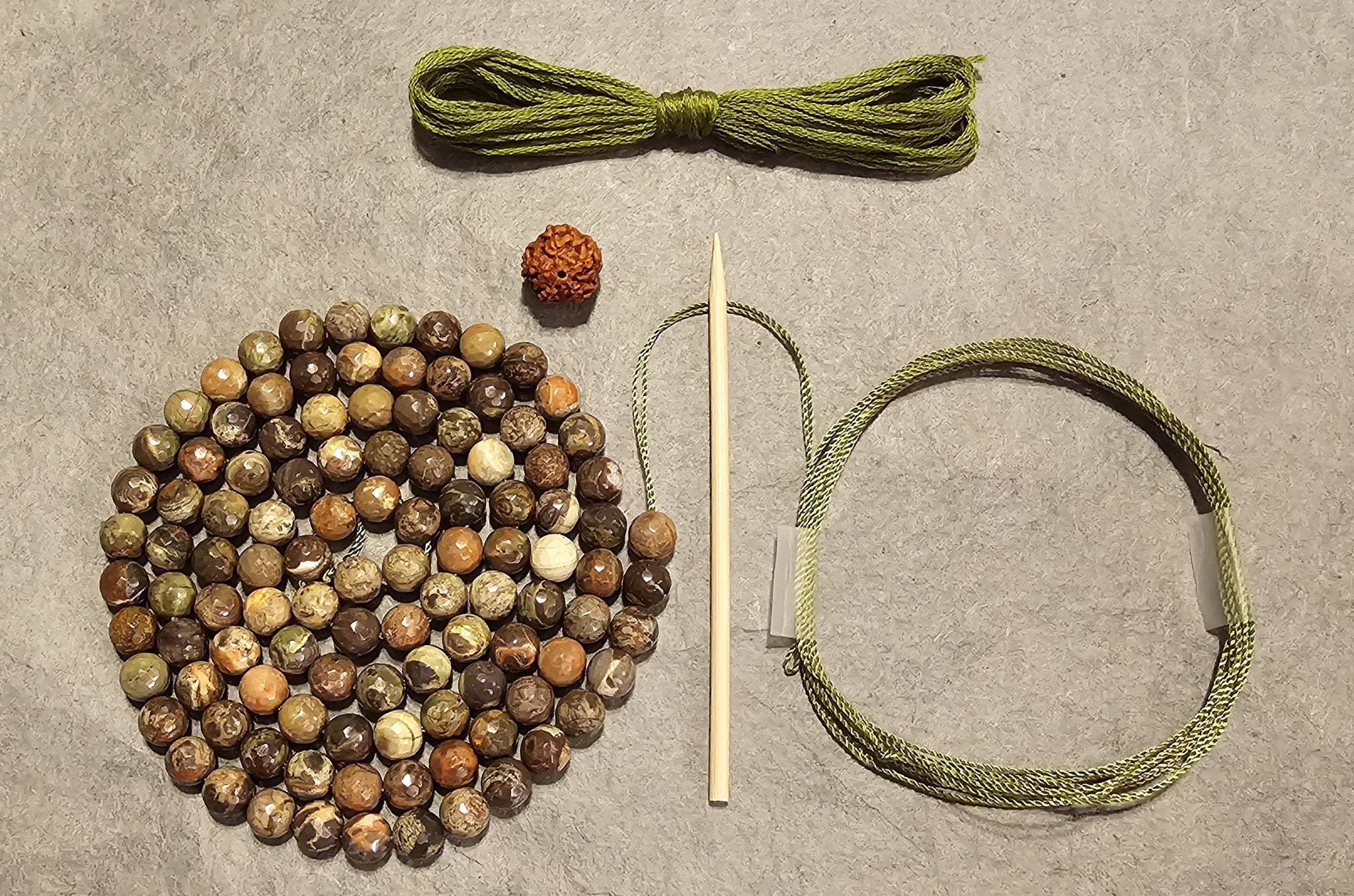 Liberation Mala - Rhyolite (Rainforest) Jasper (Faceted)