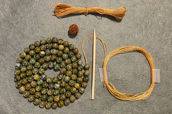 Liberation Mala - Rhyolite (Rainforest Jasper)