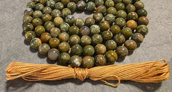 Liberation Mala - Rhyolite (Rainforest Jasper)