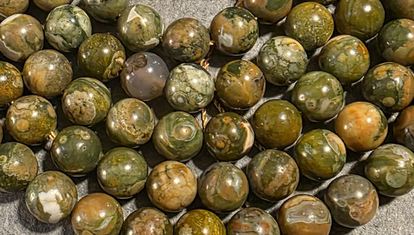 Liberation Mala - Rhyolite (Rainforest Jasper)