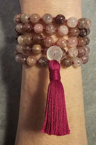 Invigoration Mala - Strawberry Quartz