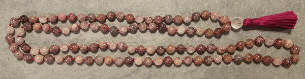 Invigoration Mala - Strawberry Quartz