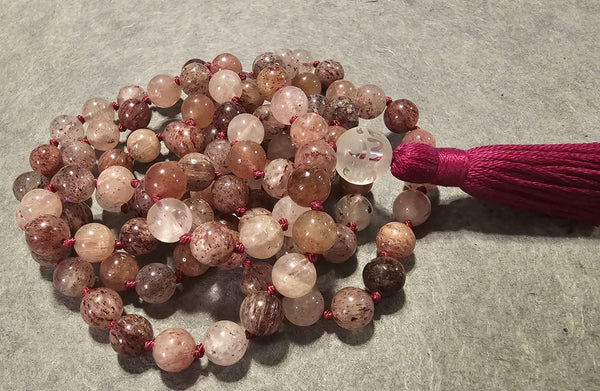 Invigoration Mala - Strawberry Quartz