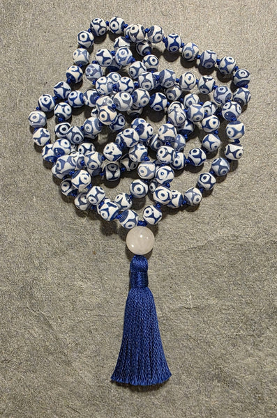 Equilibrium Mala - Tibetan Agate (Evil Eye)