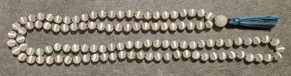 Equilibrium Mala - Tibetan Dzi Agate (White Stripe)