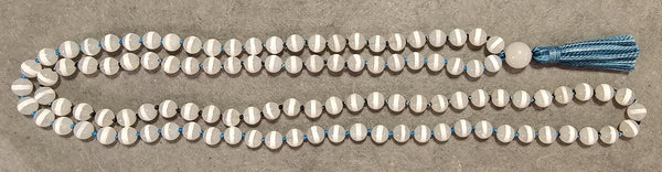 Equilibrium Mala - Tibetan Dzi Agate (White Stripe)