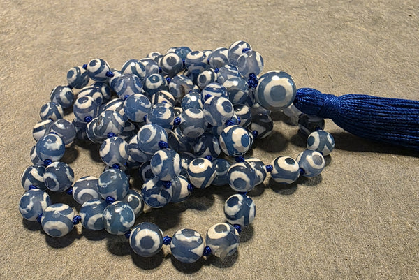 Equilibrium Mala - Tibetan Agate (Evil Eye)