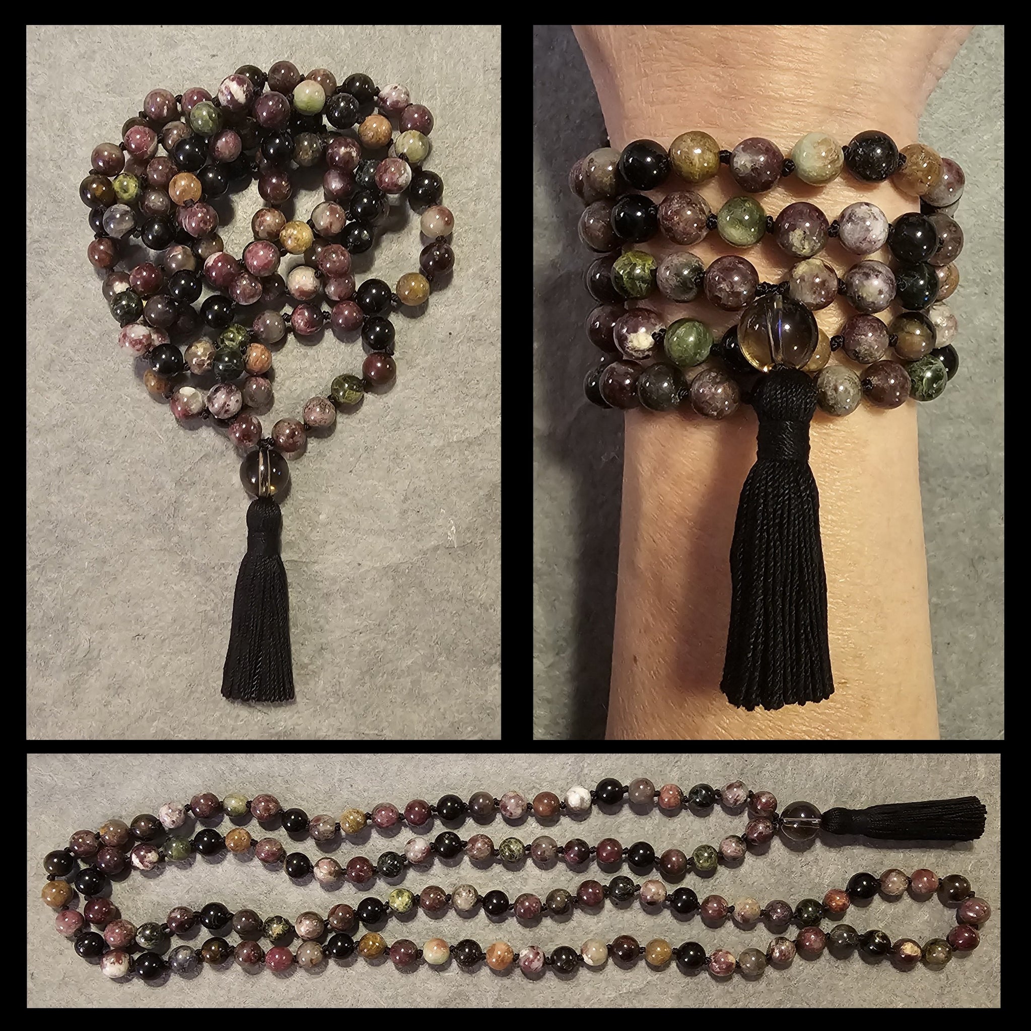 Purification Mala - Watermelon Tourmaline