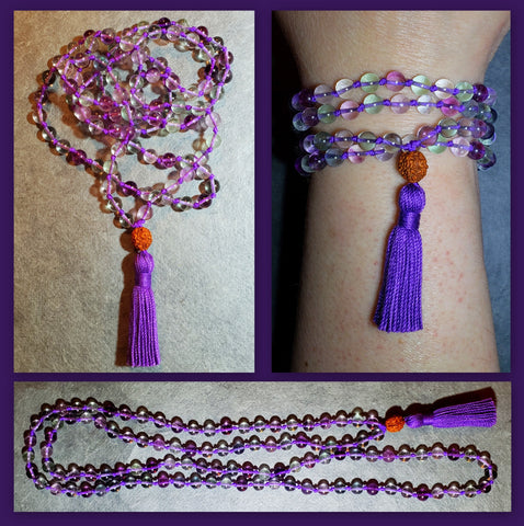 Clarity Mala - Rainbow Fluorite - Petite