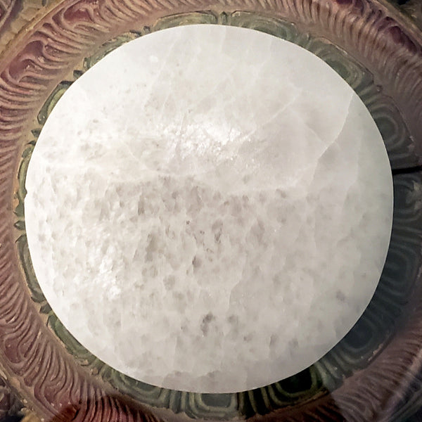 Selenite Charging and Clearing Plate with 3 Stones