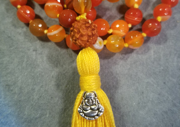 Harmonizing Mala - Striped Agate