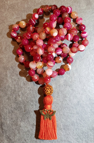 Harmonizing Mala - Striped Agate